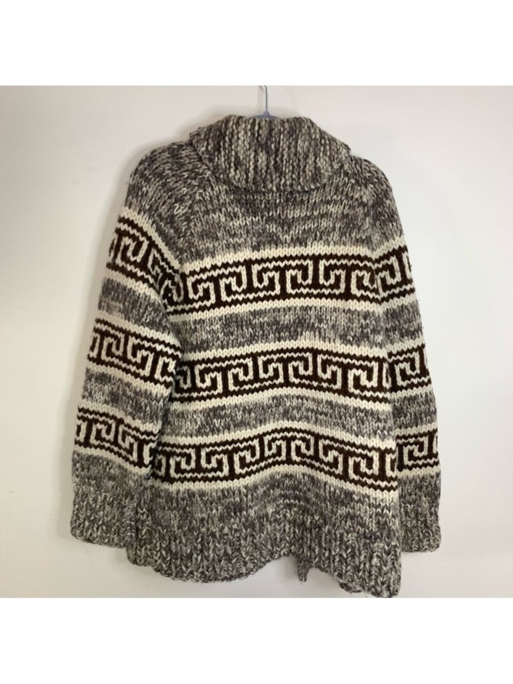 Cowichan Handmade Wool Sweater Jacket L - Picture 2 of 6